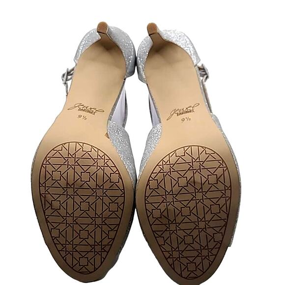 Jewel Badgley Mischka Cook Metallic Glitter Evening Shoe - Size 9.5 - Picture 5 of 6